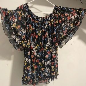 Floral black ladies blouse size  2X